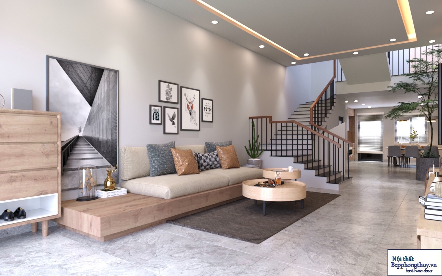Thiết kế nội thất nhà phố Móng Cái 1